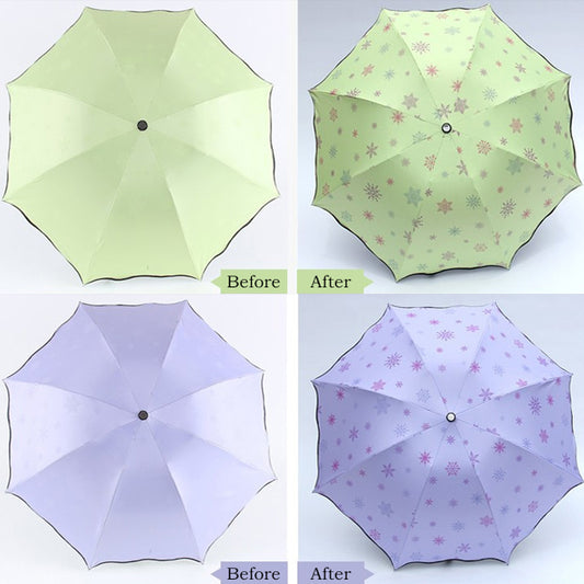 Umbrella with flower pattern