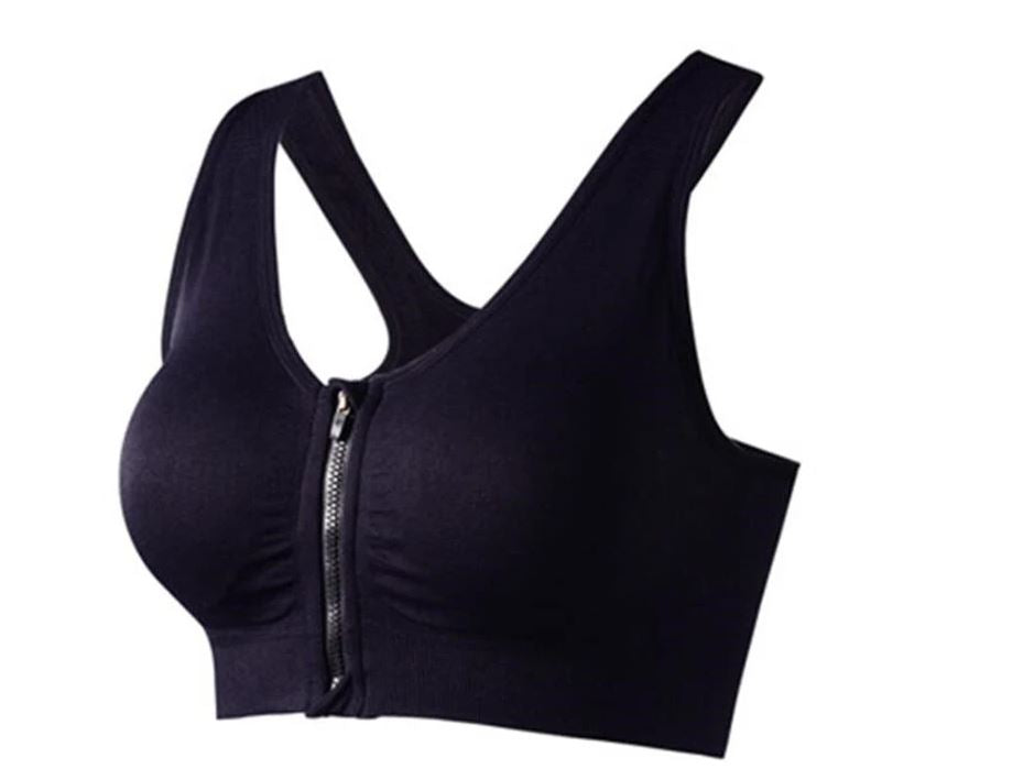 Women Padded Zipper Sports Bra/Fitness Yoga Bra