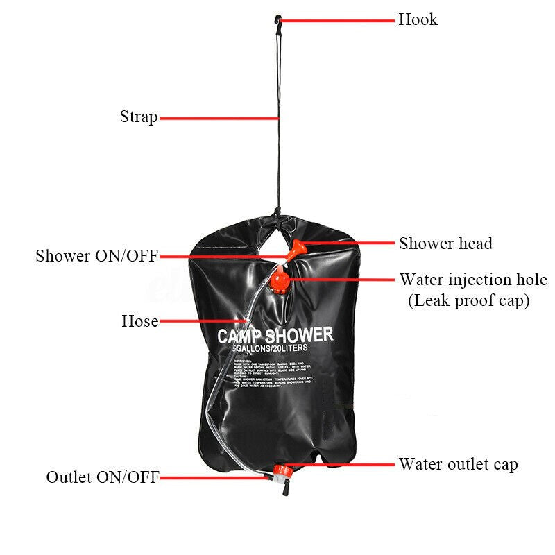 20L Portable Camping Shower Bag