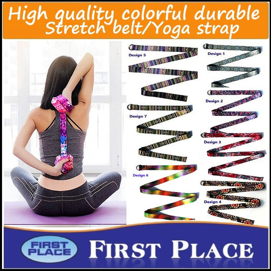 High quality colorful printing design stretch belt/Yoga Strap